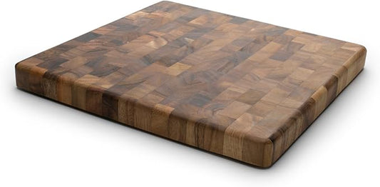 Premium End Grain Walnut Cutting Board – Large Solid Wood Chopping Block for Kitchen, Knife-Friendly & Durable Butcher Block