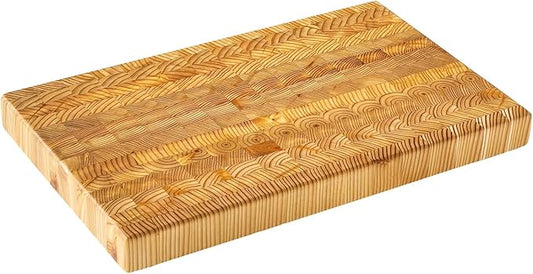 Natural Bamboo Pattern Cutting Board – Artistic End-Grain Chopping Block with Geometric Texture – Large Eco-Friendly Kitchen Board (Approx. 17"x11"x1")
