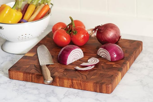 Premium End Grain Walnut Cutting Board – Large Solid Wood Chopping Block for Kitchen, Knife-Friendly & Durable Butcher Block